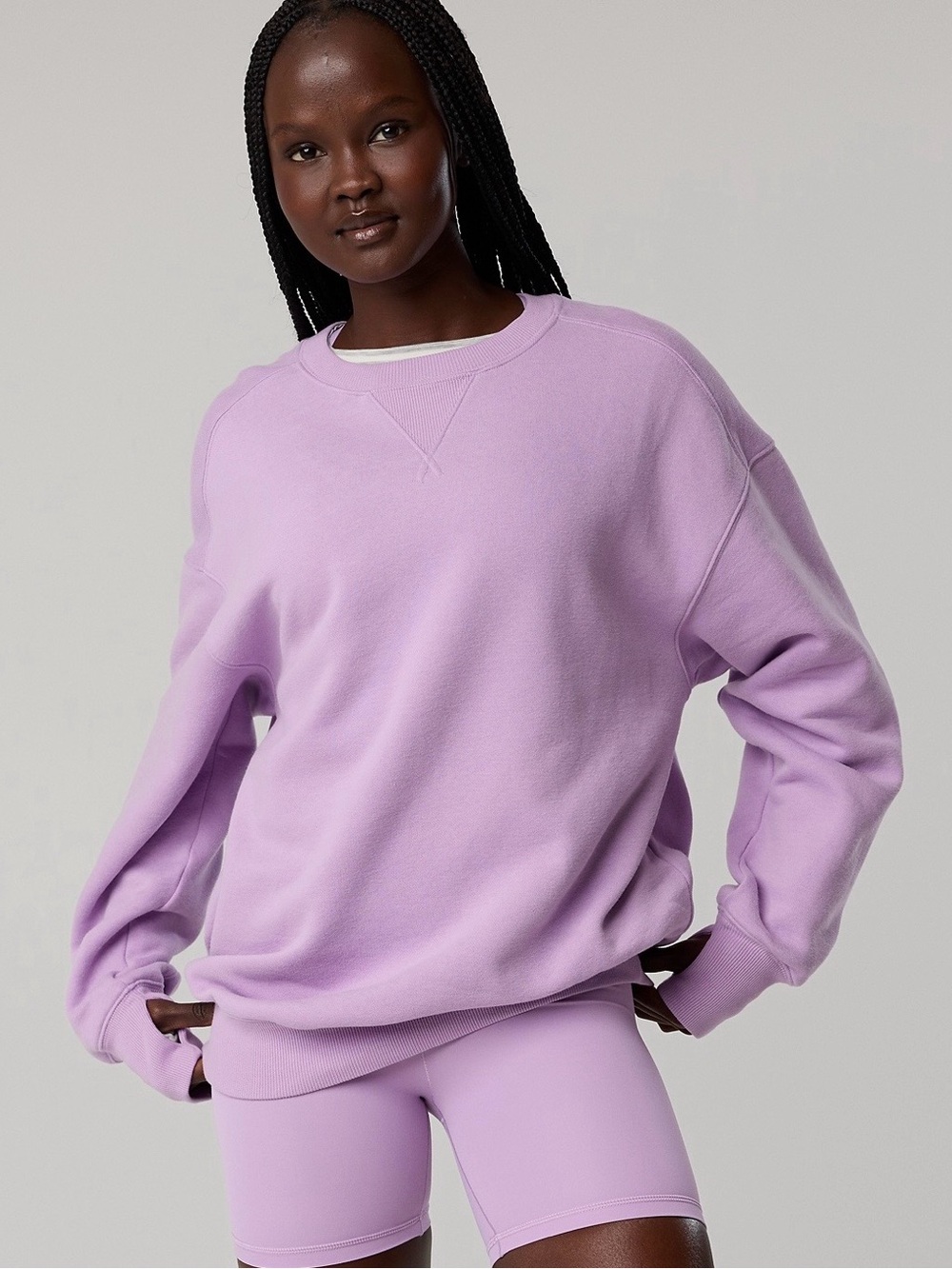 OFFLINE By Aerie Cloud
Fleece Oversized Crewneck
Sweatshirt Lively Lilac BIN#24